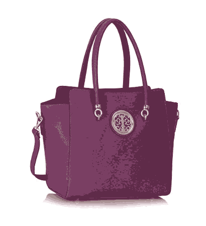 purple polished handbag