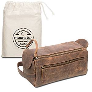 Leather wash bag