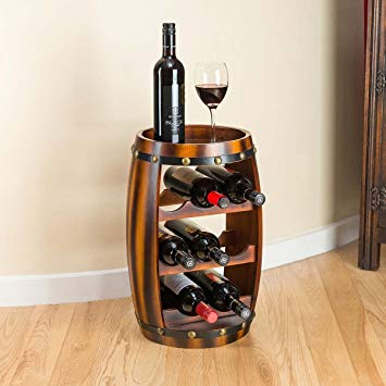 Wooden Barrel Wine Rack