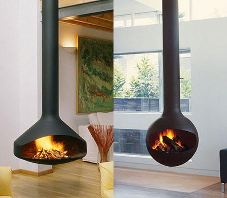 suspended fireplace