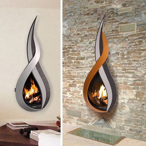 suspended fireplace